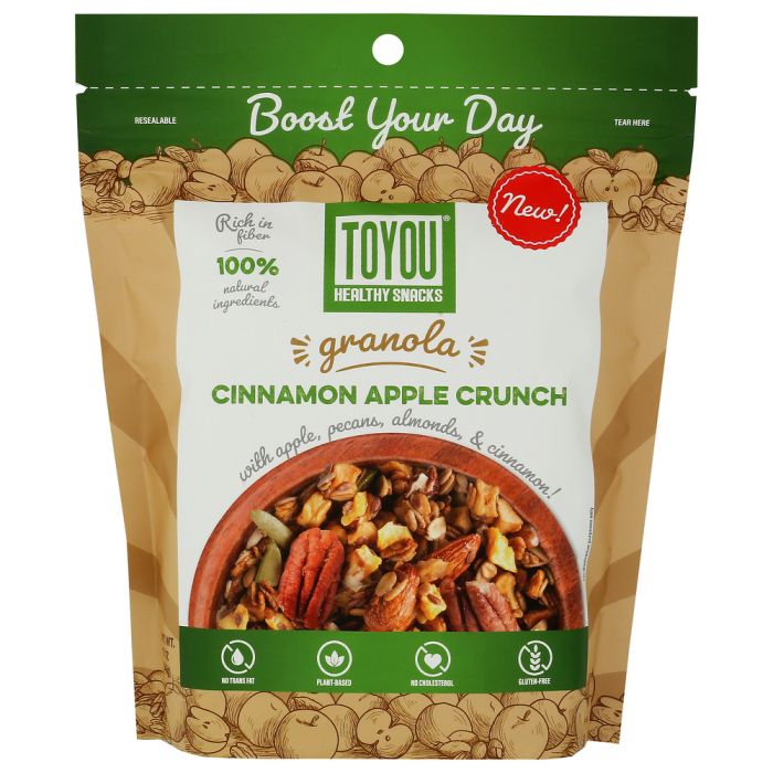 TOYOUSNACKS: Cinnamon Apple Crunch Granola, 12 oz