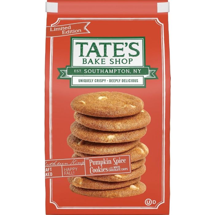 TATES: Pumpkin Spice Cookies, 6.5 oz