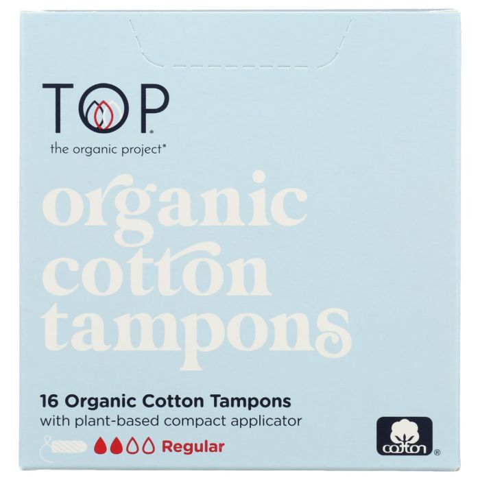 TOP THE ORGANIC: Organic Cotton Tampons Regular, 16 ea