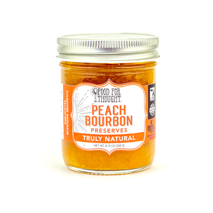 FOOD FOR THOUGHT: Truly Natural Peach Bourbon Preserves, 8.75 oz