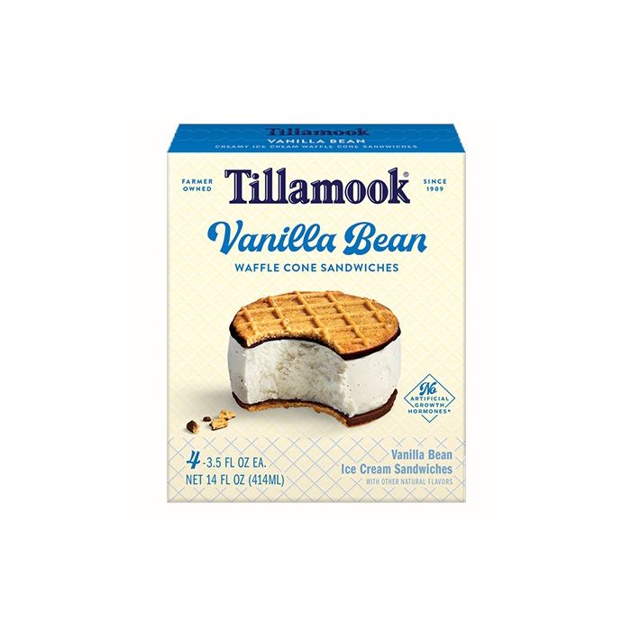 TILLAMOOK: Vanilla Bean Ice Cream Sandwich, 14 oz