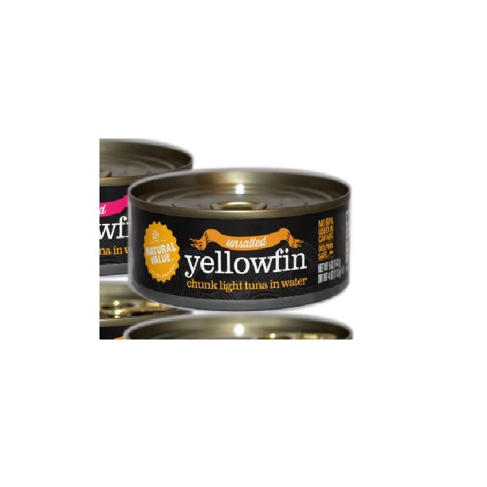 NATURAL VALUE: Yellowfin Tuna in Water Unsalted, 5 oz