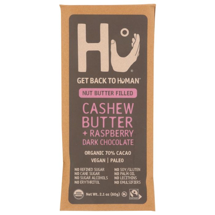 HU: Cashew Butter Raspberry Dark Chocolate Bar, 2.1 oz