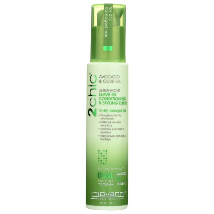 GIOVANNI COSMETICS: 2Chic Ultra Moist Leave In Conditioning and Styling Elixir, 4 fo