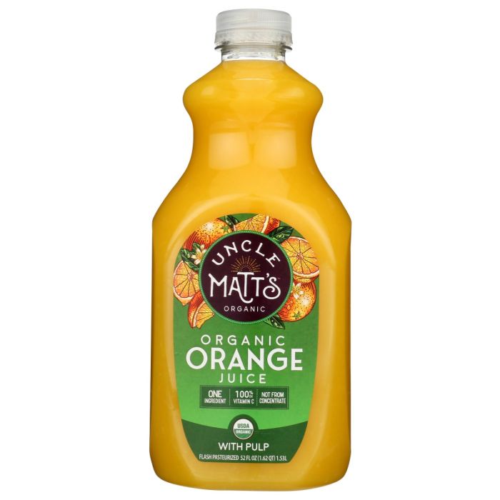 UNCLE MATTS ORGANIC: Organic Orange Juice with Pulp, 52 oz
