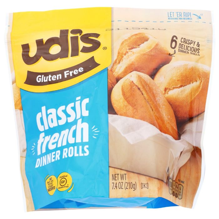 UDIS: Gluten Free Classic French Dinner Rolls, 7.4 oz