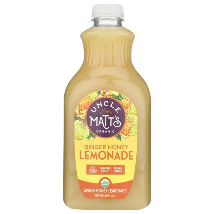 UNCLE MATTS ORGANIC: Organic Ginger Honey Lemonade, 52 fo