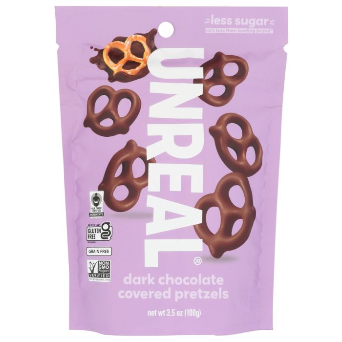 UNREAL: Dark Chocolate Covered Pretzels, 3.5 oz