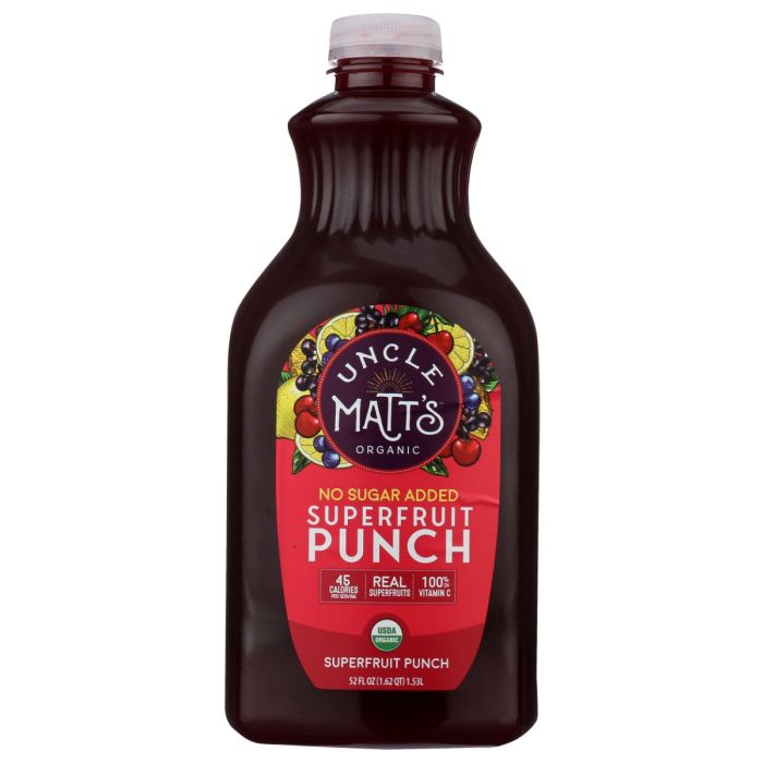 UNCLE MATTS ORGANIC: Organic Superfruit Punch No Sugar Added, 52 fo