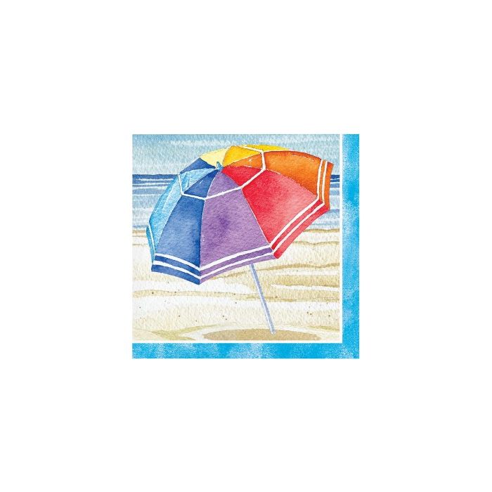 CREATIVE CONVERTING: Beach Umbrella Beverage Napkin, 16 ea