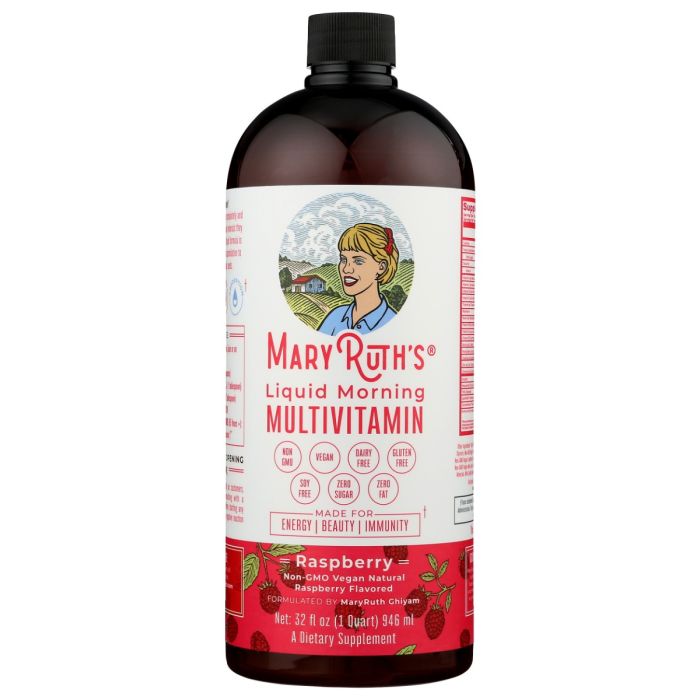 MARYRUTHS: Liquid Morning Multivitamin Raspberry, 32 fo