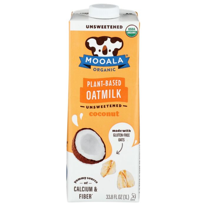 MOOALA: Unsweetened Coconut Oatmilk, 33.8 fo