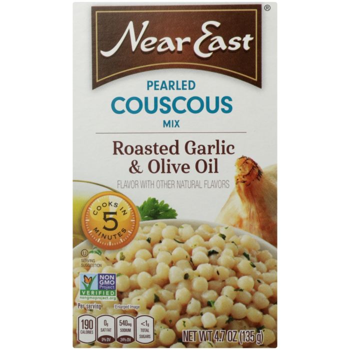 NEAR EAST: Pearled Coucous Roasted Garlic and Olive Oil, 4.7 oz