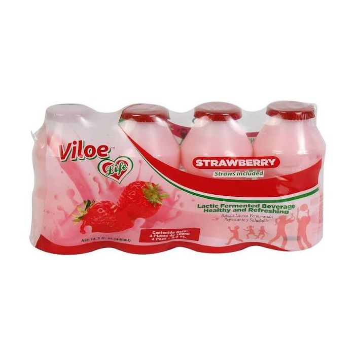 VILOE LIFE: Strawberry Lactic Fermented Beverage, 400 ml