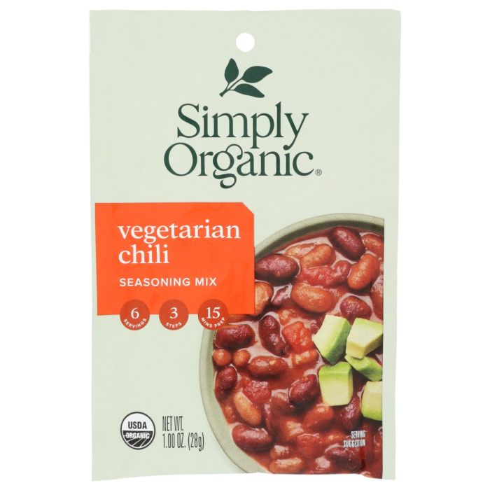 SIMPLY ORGANIC: Vegetarian Chili Seasoning Mix, 1.2 oz