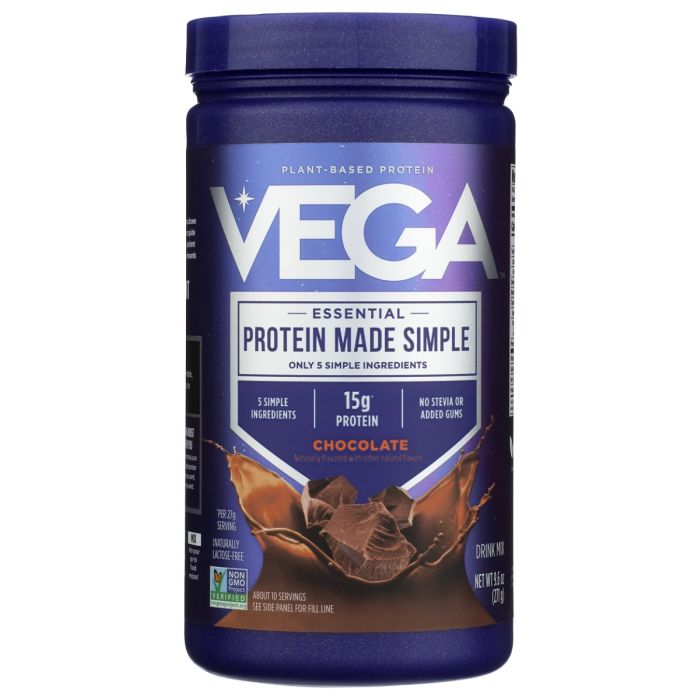 VEGA: Protein Made Simple Plant Based Protein Powder Dark Chocolate, 9.6 oz