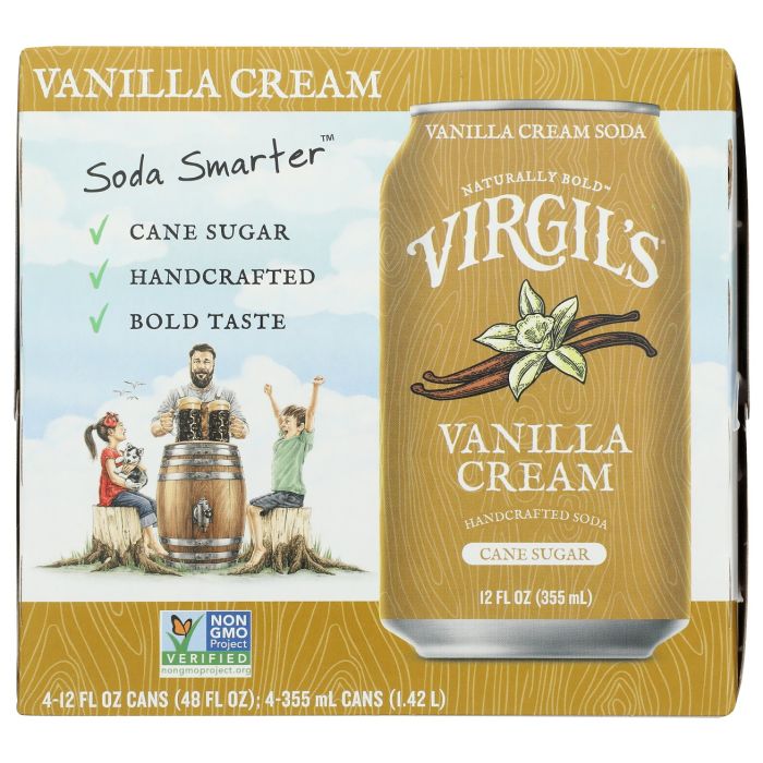 VIRGILS: Vanilla Cream Soda 4 Count, 48 fo