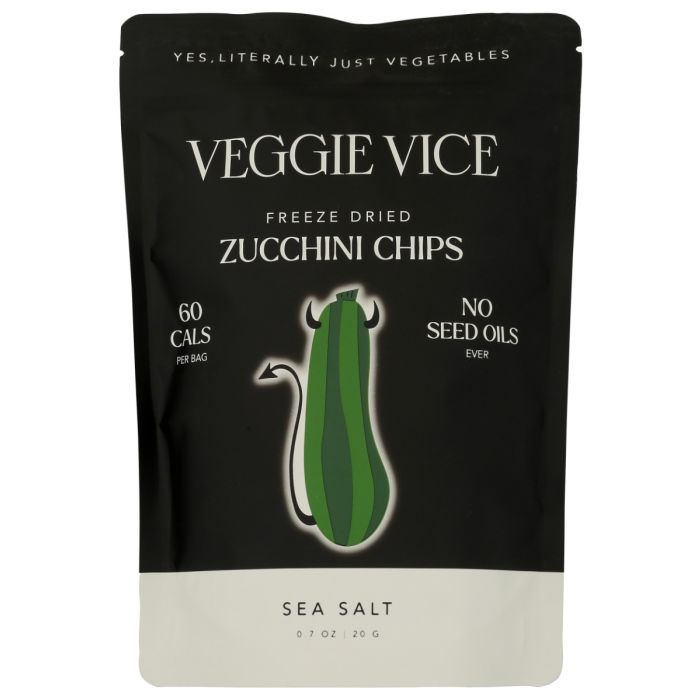 VEGGIE VICE: Freeze Dried Sea Salt Zucchini Chips, 0.7 oz