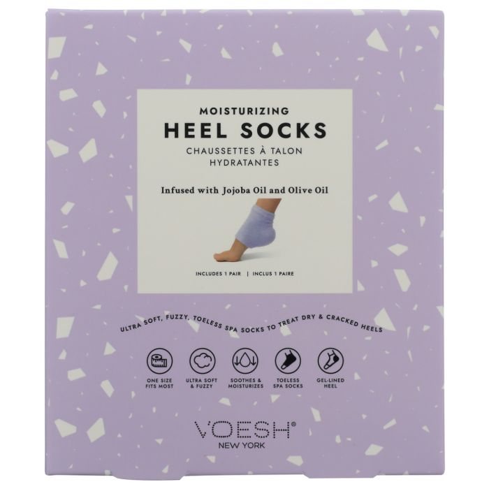 VOESH: Moisturizing Heel Socks Purple, 2.6 oz