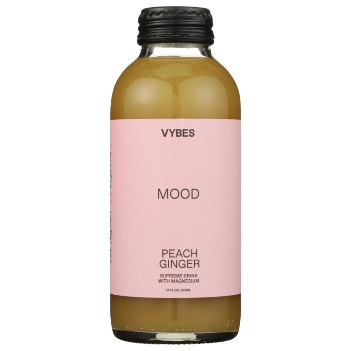 VYBES: Mood Peach Ginger Beverage, 12 fo