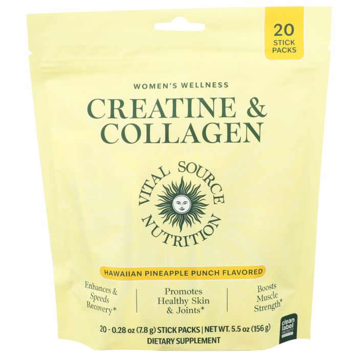 VITAL SOURCE NUTRITION: Creatine Collagen 20 Packets, 5.5 oz