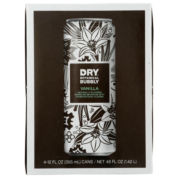 DRY SODA: Dry Vanilla Botanical Bubbly 4Pk, 48 oz
