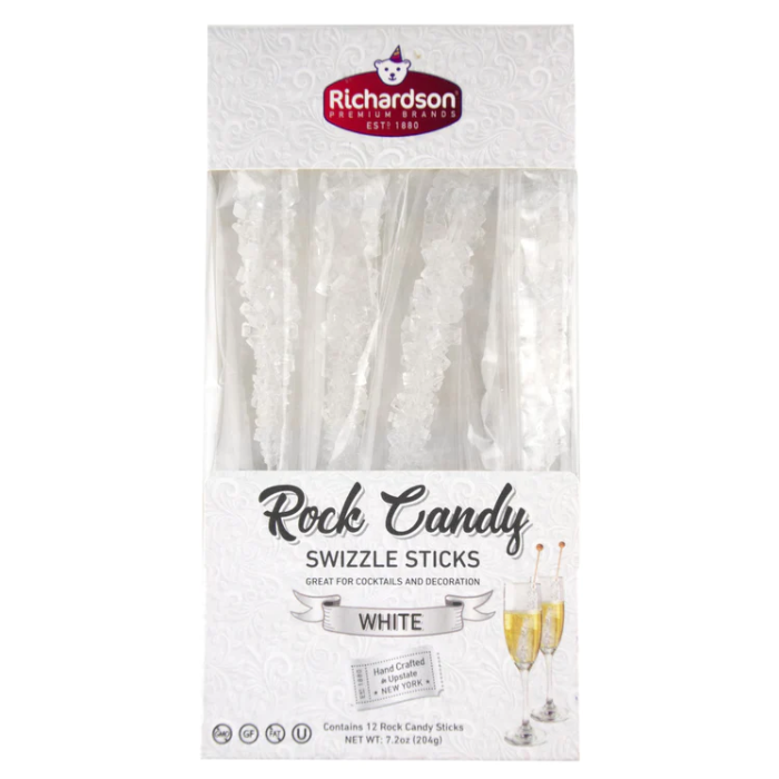 RICHARDSON BRANDS: Rock Candy Swizzle Sticks Wedding Box White 12Ct, 7.2 oz
