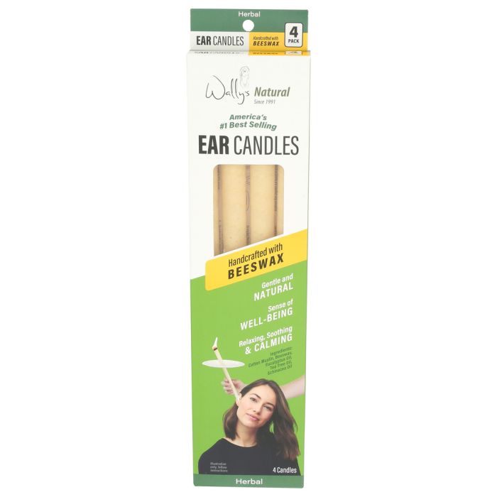 WALLYS: Ear Candles Beeswax Herbal, 4 pc