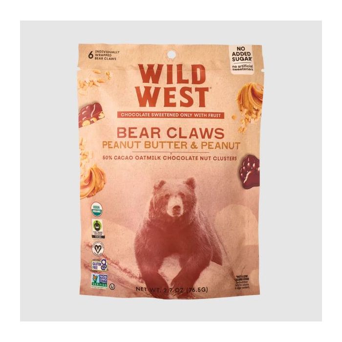 WILD WEST: Peanut Butter Peanut Bear Claws, 2.7 oz