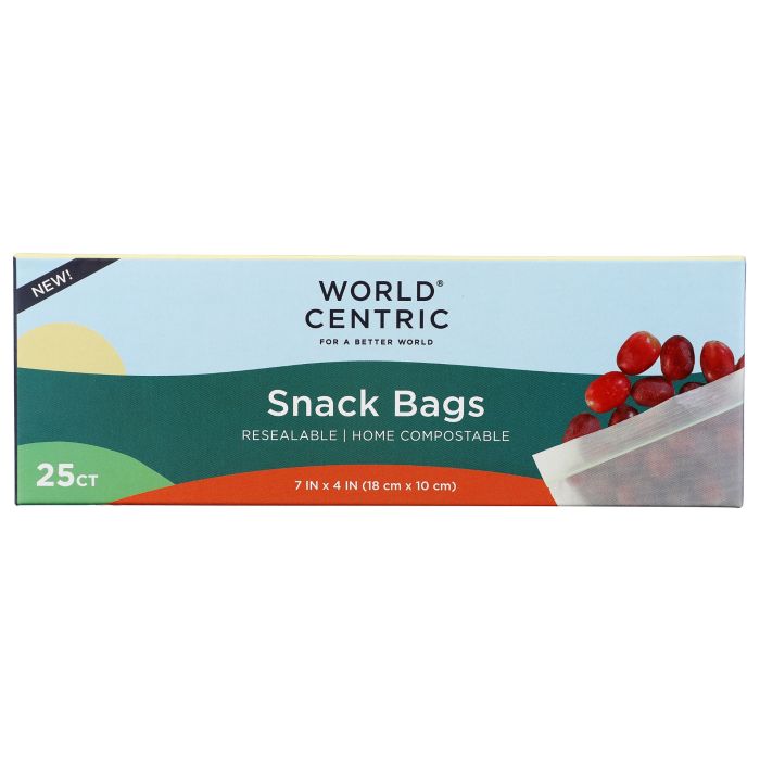 WORLD CENTRIC: Compostable Snack Bags, 25 ea