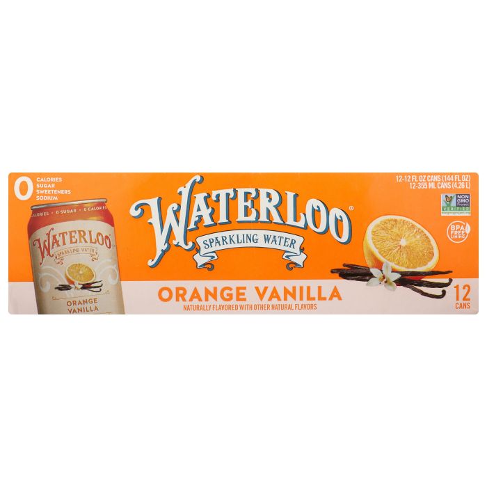 WATERLOO SPARKLING WATER: Orange Vanilla Water 12 Count, 144 fo