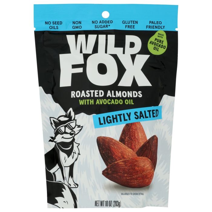 WILD FOX: Lightly Salted Roasted Almonds, 10 oz