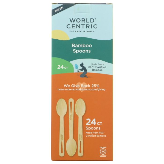 WORLD CENTRIC: Bamboo Spoons, 24 ct