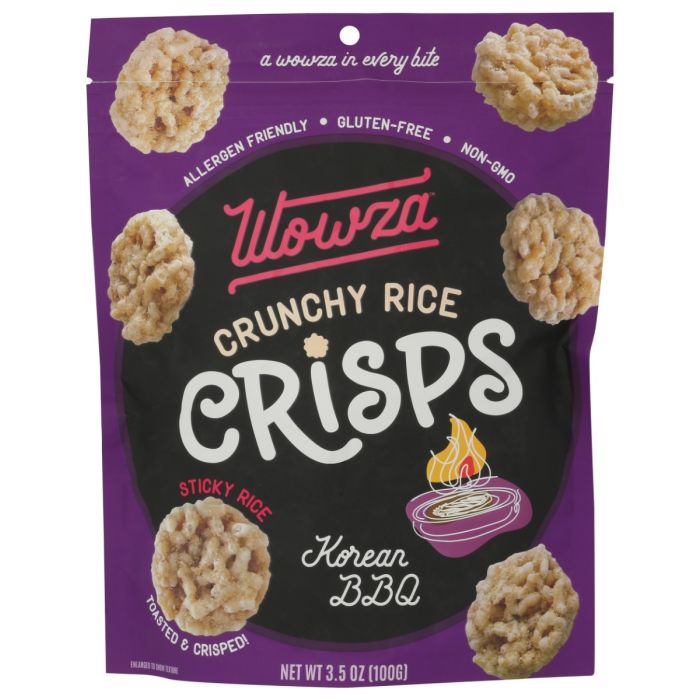 WOWZA: Korean Bbq Crunchy Rice Crisps, 3.5 oz