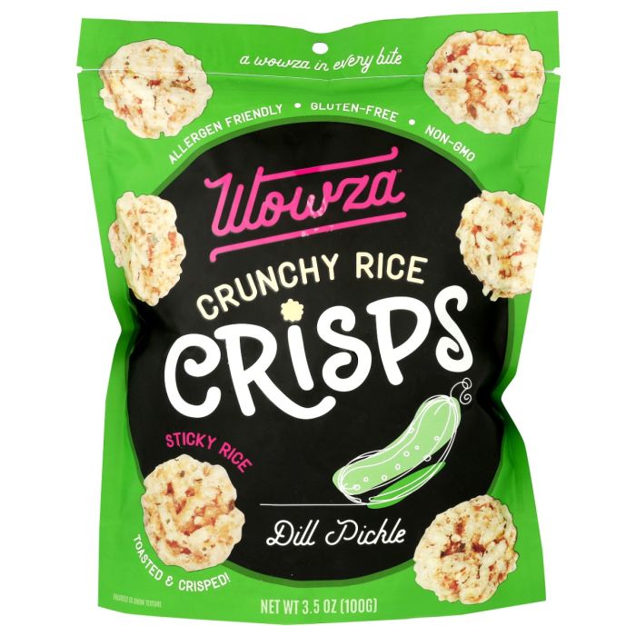 WOWZA: Dill Pickle Crunchy Rice Crisps, 3.5 oz