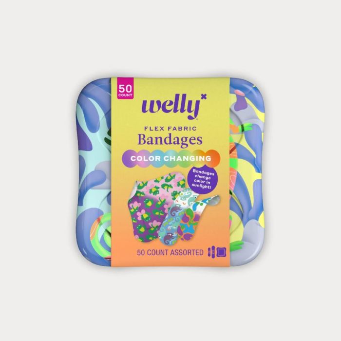 WELLY: Color Changing Chameleon Flex Fabric Bandages, 50 pc
