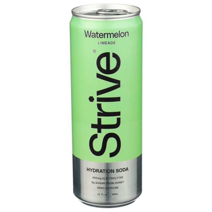 STRIVE: Watermelon Limeade Hydration Soda, 12 fo