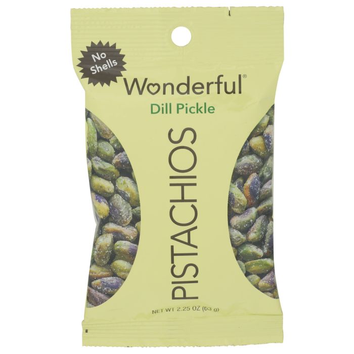 WONDERFUL PISTACHIOS: No Shell Dill Pickle Pistachios, 2.25 oz