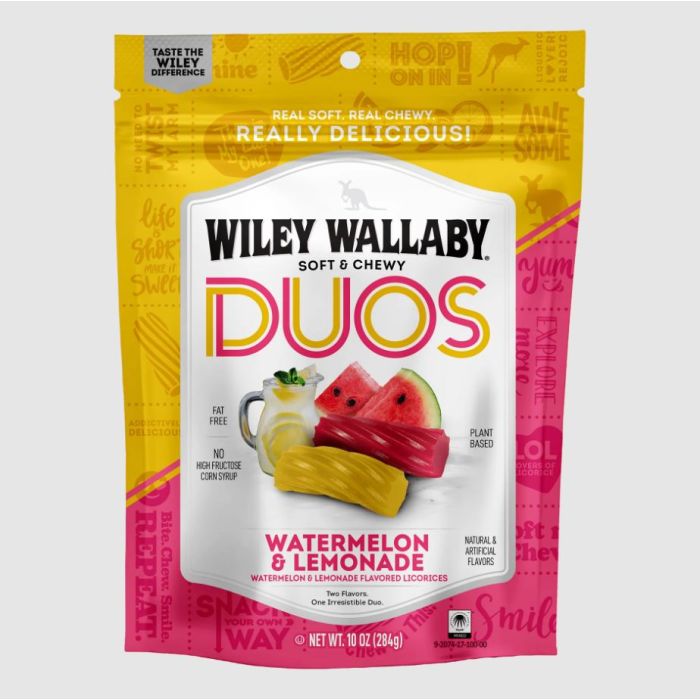 WILEY WALLABY: Watermelon Lemonade Licorice Duos, 10 oz