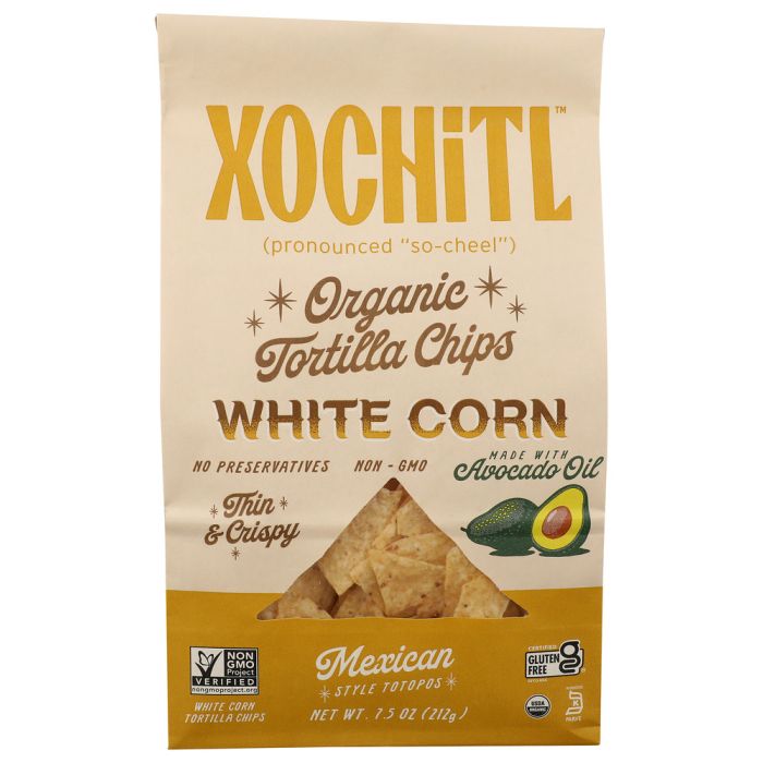 XOCHITL: Organic White Corn Tortilla Chips, 7.5 oz