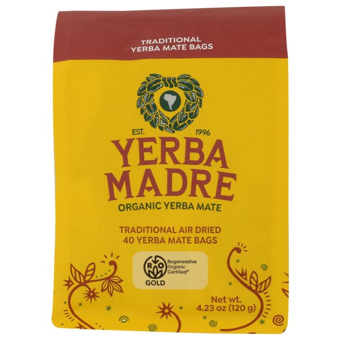 YERBA MADRE: Organic Traditional Yerba Mate Air Dried 40 Count, 4.23 oz