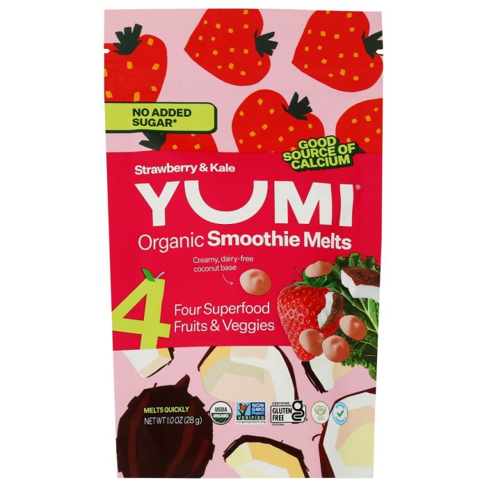YUMI: Organic Smoothie Melts Strawberry and Kale, 1 oz