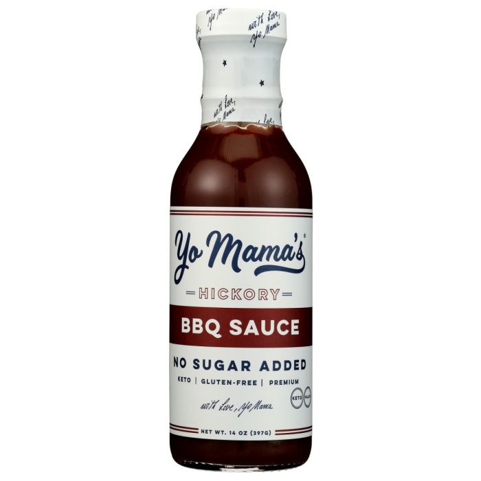 YO MAMAS FOODS: No Sugar Hickory BBQ Sauce, 14 oz