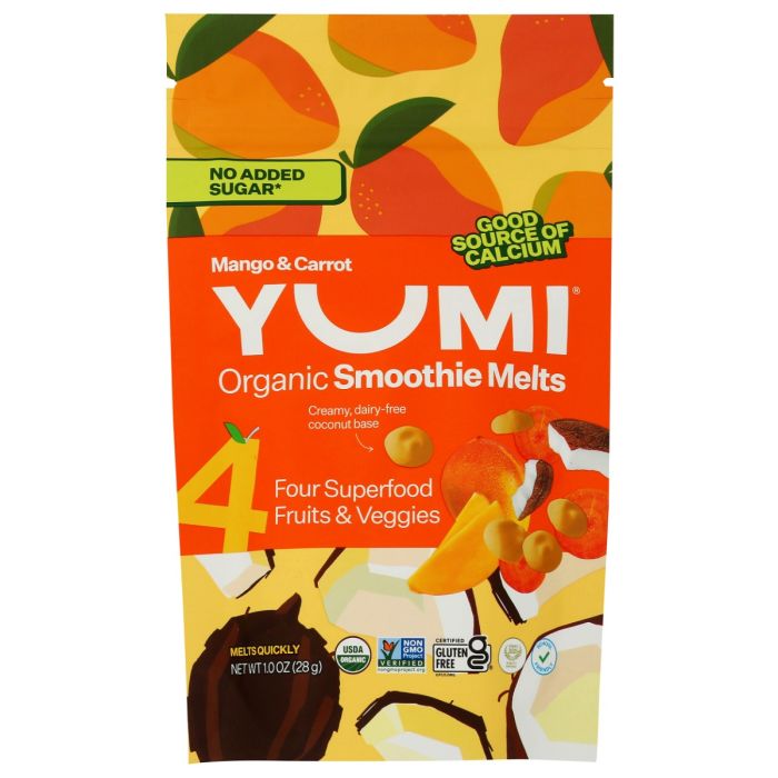 YUMI: Organic Smoothie Melts Mango and Carrot, 1 oz