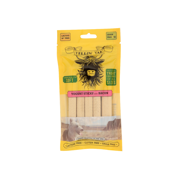 YELLOW YAK: Bacon Yogurt Sticks Dog Treats, 4.8 oz