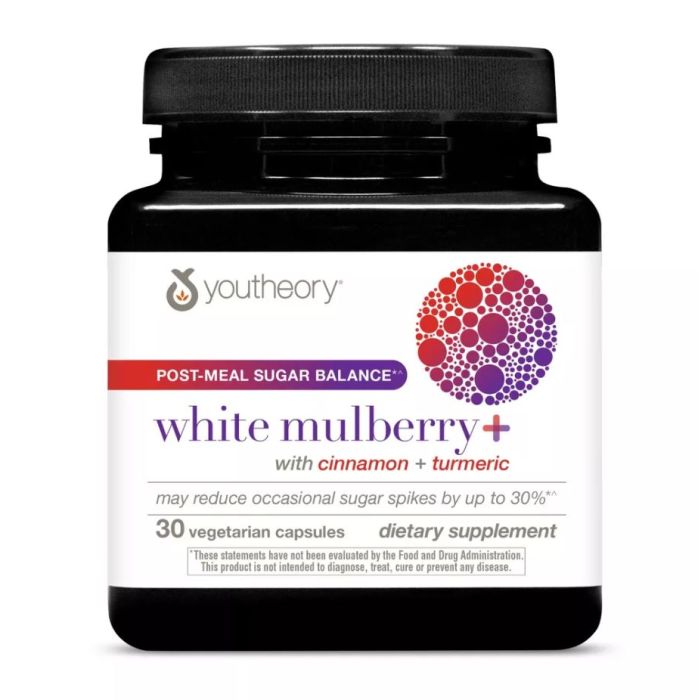 YOUTHEORY: White Mulberry Plus Post Meal Sugar Balance, 30 vc