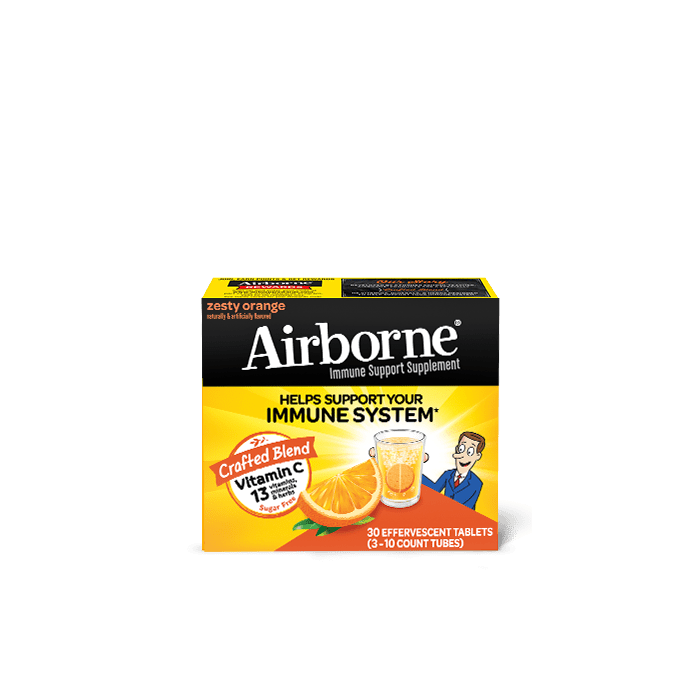 AIRBORNE: Zesty Orange Effervescent Tablets, 30 tb