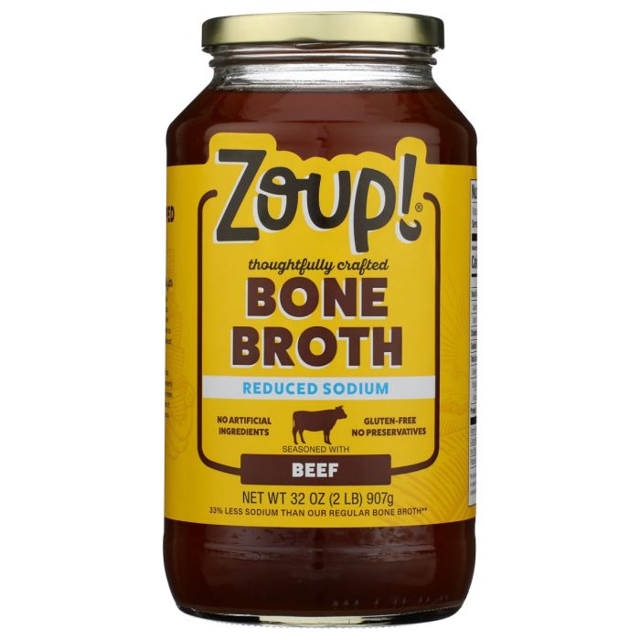 ZOUP GOOD REALLY: Reduced Sodium Beef Bone Broth, 32 oz