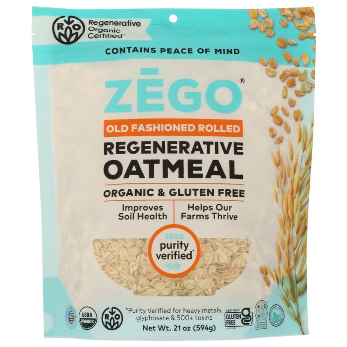 ZEGO: Old Fashioned Rolled Regenerative Organic Oatmeal, 21 oz