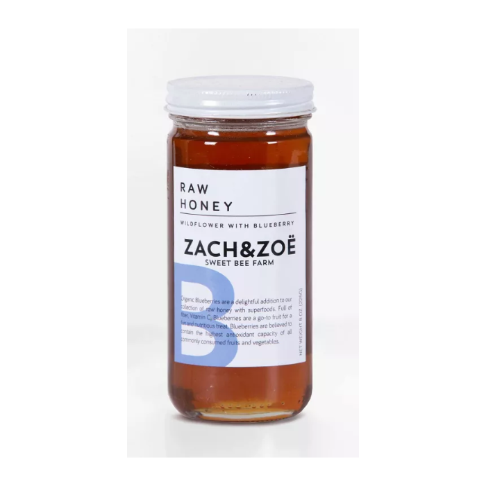 ZACH & ZOE SWEET BEE FARM: Wildflower Honey With Blueberry, 8 oz